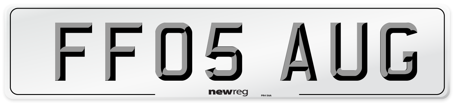 FF05 AUG Number Plate from New Reg